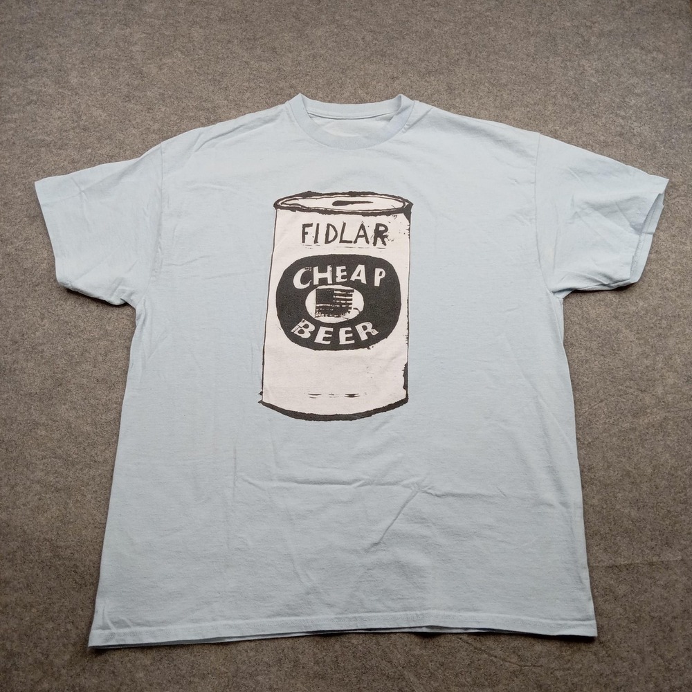 FIDLAR‎ Cheap Beer Shirt Mens XL Blue Band Graphic Punk Rock Music Indie Tee